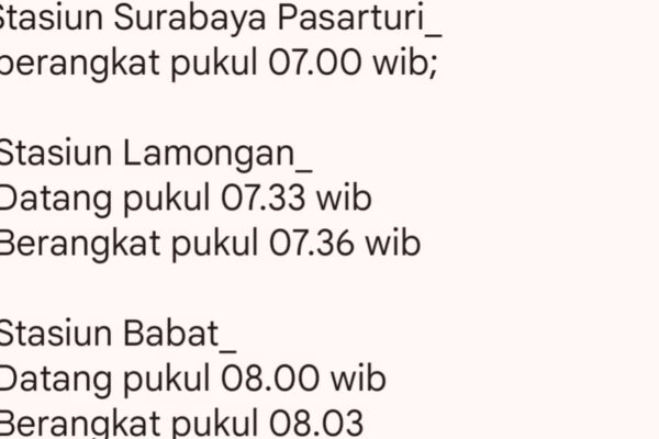 KA Sancaka Utara Daop 8 Resmi Beroperasi , Cek Tiketnya Disini!