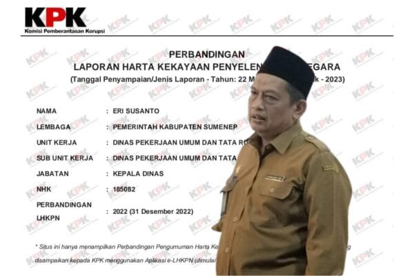 Kekayaan Casekda Sumenep (2): Eri Susanto di Bawah Rp1 M, Miliki Tanah-Bangunan di Sidoarjo e-LHKPN